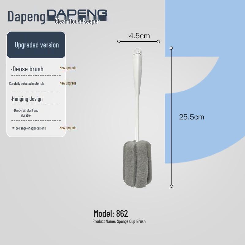 

Universal Honeycomb Sponge Brush for Baby Bottles and Cups - Extended Handle for Thorough, No-Corner-Left-Unclean Cleaning