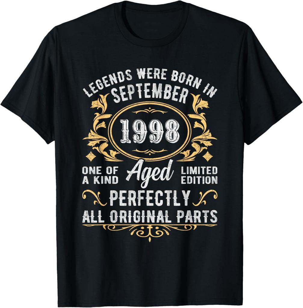 Vintage 1998 27yr 27th Birthday Gifts forunisexunisex27 Years Old T-Shirt Print Original Design Gifts T Shirts Camiseta Hombre