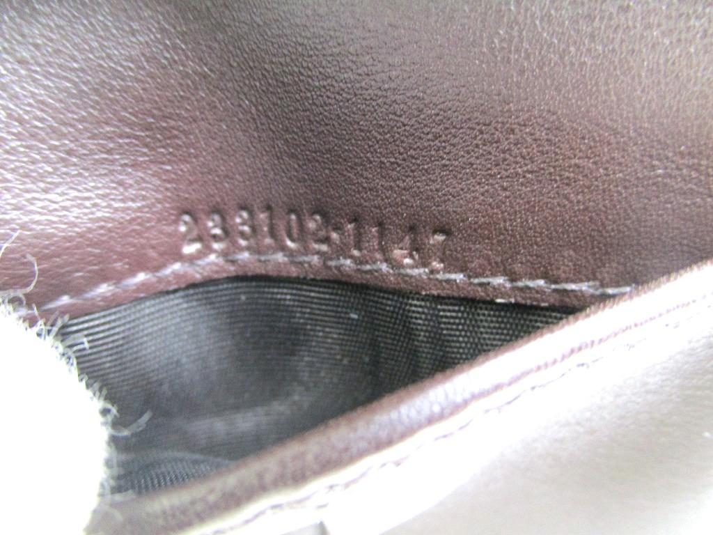 Authentic GUCCI Guccissima Dark Brown Leather Bifold Wallet Compact Wallet #a974  Pre-owned