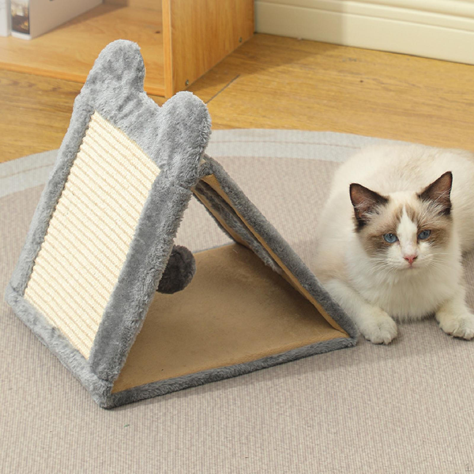 

Cat Scratch Pad Scratching Board Foldable Furniture Protector Breathable Scratcher Cardboard for серый