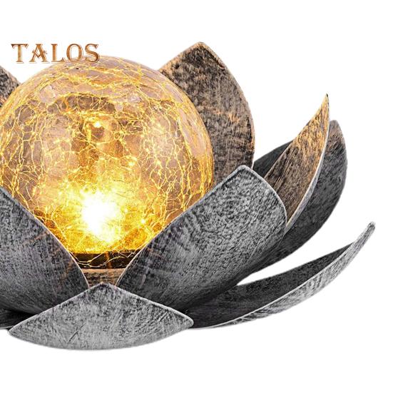 Luce solare a forma di loto, accensione/spegnimento automatico, IP55, impermeabile, design wireless, lampada solare da giardino, prato, patio, decorazione per esterni