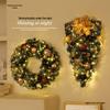 Christmas Rattan Wreath Ornament: Upside Down Door & Wall Hanging for Festive Decor & Photography
