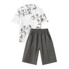Boys' New Chinese Style Ink Wash Summer Two-Piece Set