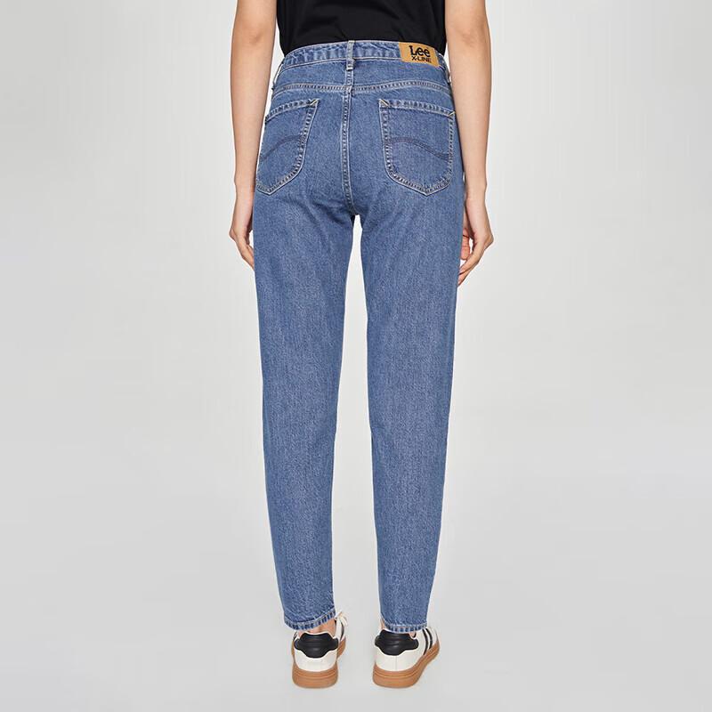 Lee Women's 413 Medium Blue High-Waist Straight-Leg Jeans