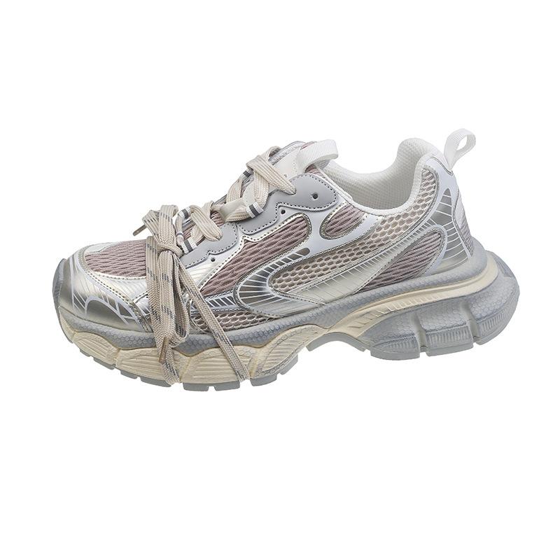 

2024 новые женские туфли для папы в модном ретро-стиле с дышащей толщиной, повышенной жаркой, повседневные спортивные туфли для улицы. 37 шампанского