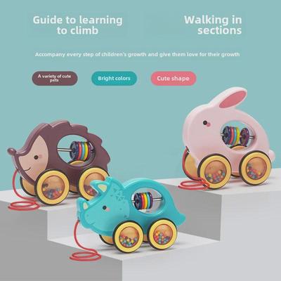 Toddler Pull Toy Car with Puppy Design - Ideal for Babies Aged 1+ with Pull Rope