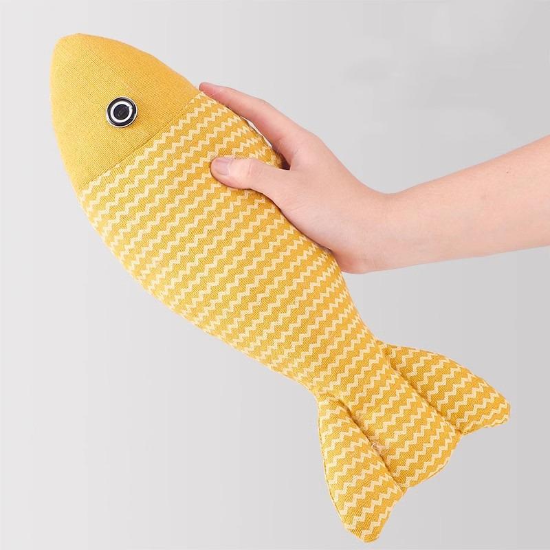Fish Shaped Cat Toy Linen Material Contains Catnip Chew Toy  Cat Supplies