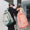 Three-layer Alphabet Design Couple Backpack For Middle School Girls