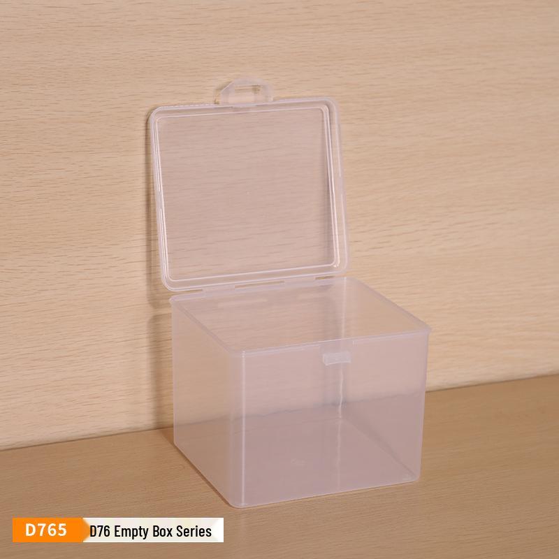 Square Transparent 5-Compartment PP Storage Box for Stationery, Cards, Parts, Jewelry & Cosmetics