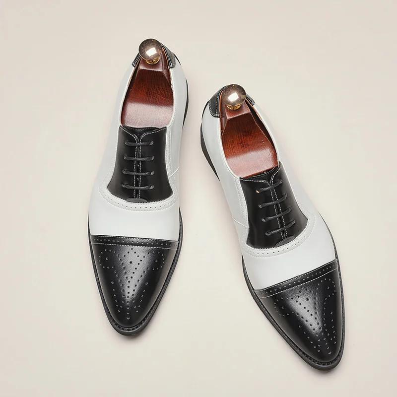 

Новые туфли-броги для мужчин, деловые туфли на шнуровке с острым носком, мужские туфли, размер 38-46 45