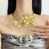 Exquisite Blooming Lily of the Valley Statement Choker: Luxury Gourd Leaf Necklace