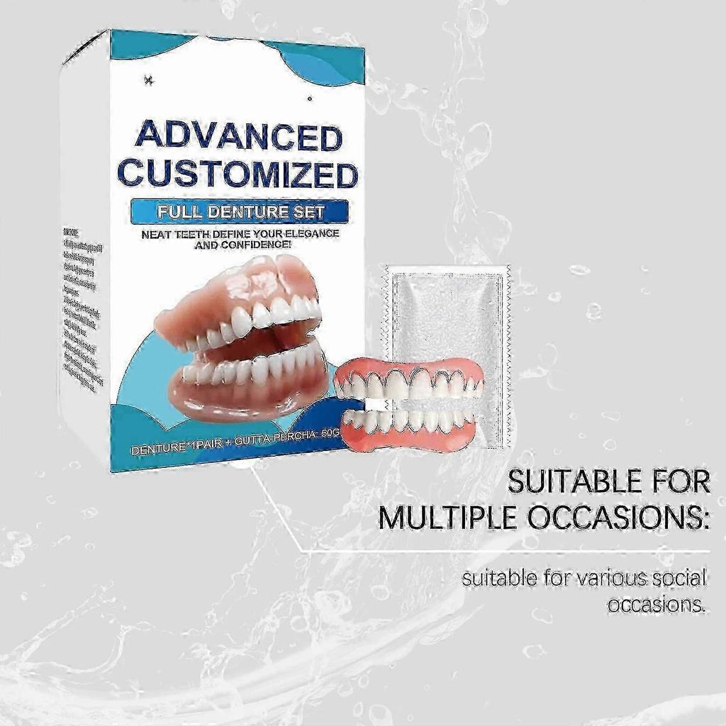 2026 Best!! Full Denture Set, Upper and Lower False Teeth for Men Women, Perfect Fit