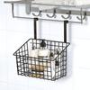 Hanging Door Rear Rack Grid Storage Basket with Hook Bathroom Kitchen Balcony Cabinet Door Rack Hanging Basket Storage Organizer