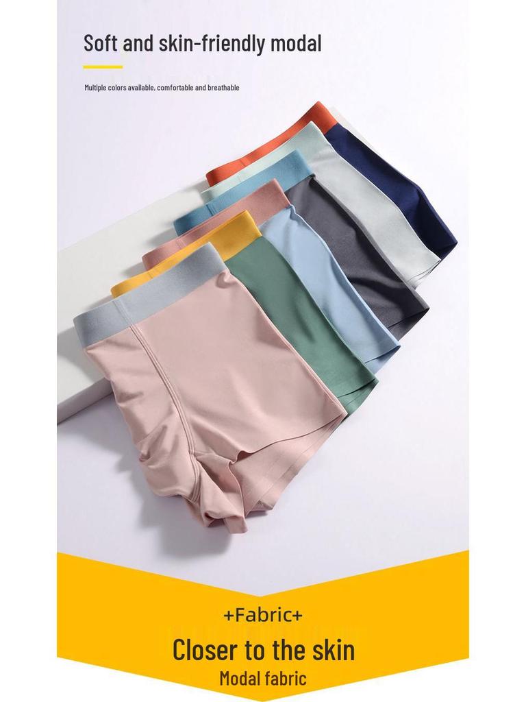 Pánské bezešvé antibakteriální modalové boxerky - střední pas, tenké a prodyšné