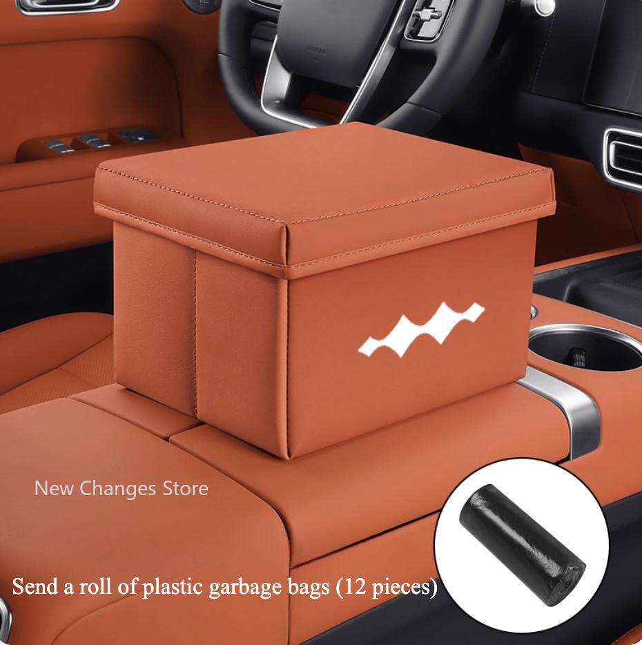 Für BYD Denza B8 B5 Ti7 Ti3 Faltbarer großer Leder-Auto-Aufbewahrungsbehälter Mülleimer Autozubehör