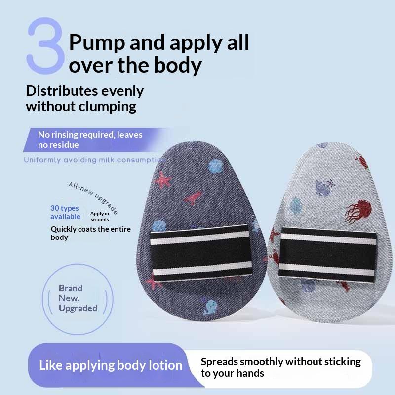 Extra Large Lotion Sunscreen Ointment Applicator Soft Leather Surface Puff Body Cleaner Shower Brush Sunscreen Applicator