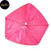 Coral Velvet Hair Drying Towel Ultra Absorbent Twist Head Turban Drying Cap Bat ng Button Hat