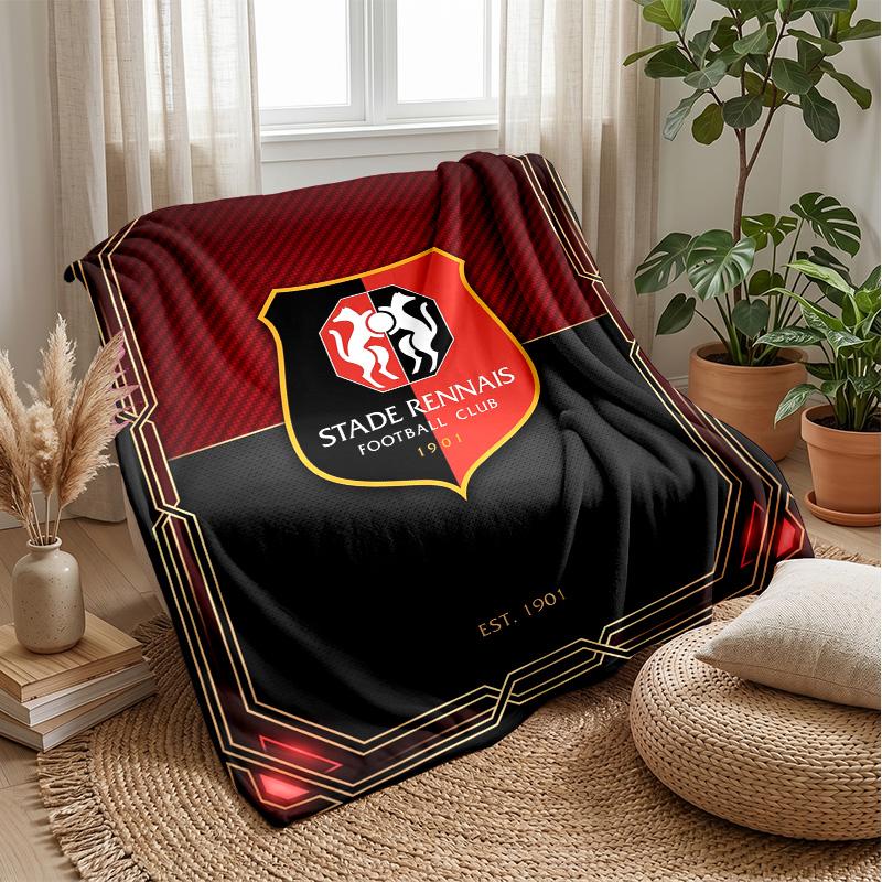 Stade Rennais FC Soft Flannel Fleece Blanket Lightweight Cozy Warm Throw Blanket For Sofa Bed Home Decor