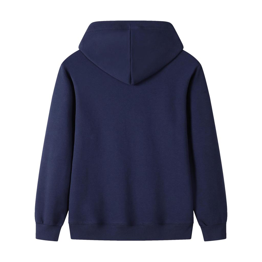 Couple's Casual Solid Color Hooded Sweatshirt - Heavyweight 320g Pure Cotton, Long Sleeve, for Spring and Autumn.