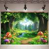 2D Magischer Wald Hintergrund, Verzauberter Pilz & Bach Fotokabinen Hintergrund