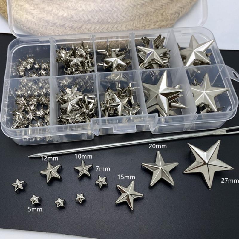 1 Box Fashion Five-pointed Star Claw Nails Box Clothing Shoes Bag Leather Accessories Clothing  Color Claw Nails