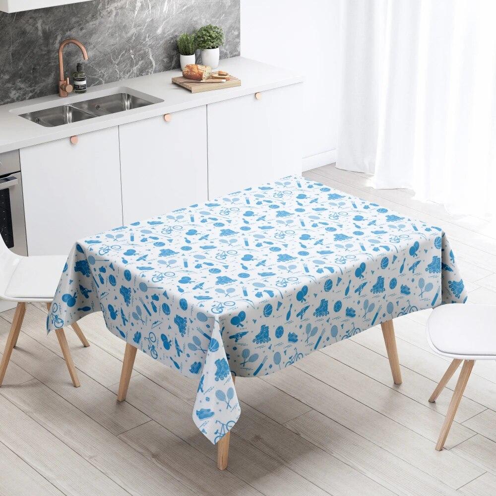 Cartoon Tablecloth Home Decor Stain Resistant Waterproof Table Decoration Rectangular Kitchen Fireplace Countertop