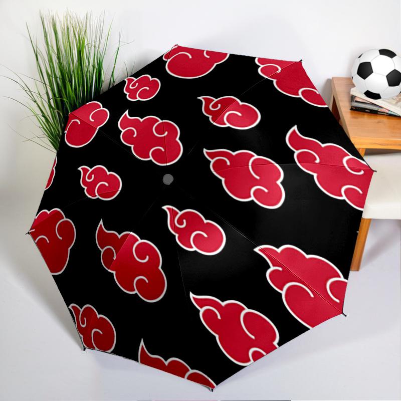 Anime Red Clouds On Background Umbrella Folding umbrella, automatic umbrella 8-Frame for Travel, camping Use Gift for Halloween Christmas