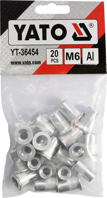 ALUMINUM RIVET NUTS M6, 20 PCS YT-36454 YATO
