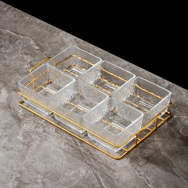 WUHE Six-Grid Transparent Serving Tray