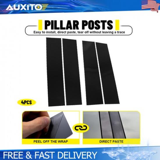 4Pcs B Pillar Post Cover Trim Kit For Ford F150 2015- Super Cab Super Crew
