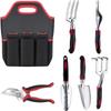 Garden Tool Set 7 Pieces  Alloy Steel Hand Tool Starter Kit with Garden Bag Outdoor Tool Heavy Duty Gardening Work Set