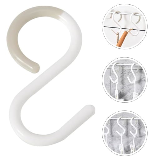 ChasCoCo S-shaped Hooks, Fall-proof and Rust-proof, Set of 4, 6cm, Flexible Material, Anti-slip, S-shaped Hooks, S-hook ...