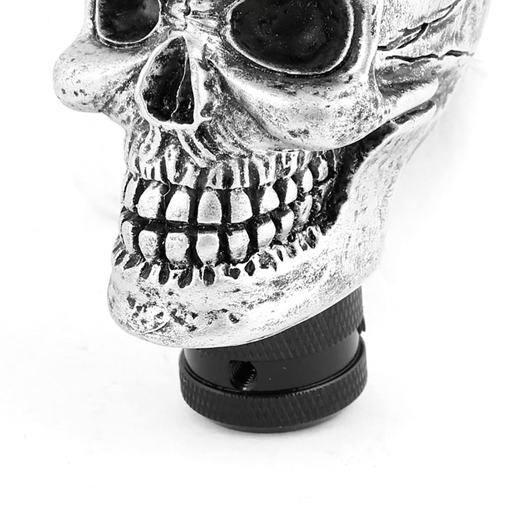 uxcell Shift Gear Shift 3 Silver 1 Piece Knob, 60x45x85mm, Knob, Skeleton, Skull, Anti-Slip, Metal, Connectors, Tone,