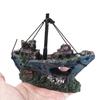 1 Pezzo Accessori Fai da Te per Acquario Acquario Serbatoio Pesci Paesaggio Nave Pirata Relitto Nave Decorazione Ornamento Barca in Resina