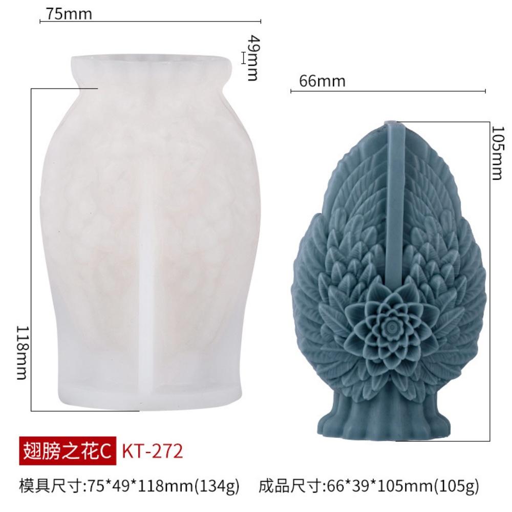 

3D Wings Flower Fragrance Candle Silicone Mold Handmade Angel Wings Soap Candle Mold Gypsum Resin Production Tool Party Gift