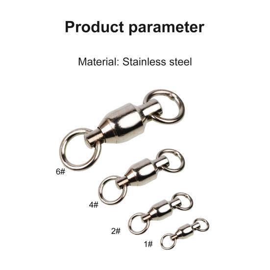 30Pcs Fishing Swivel Rings Simple Stainless Steel Hook Connector