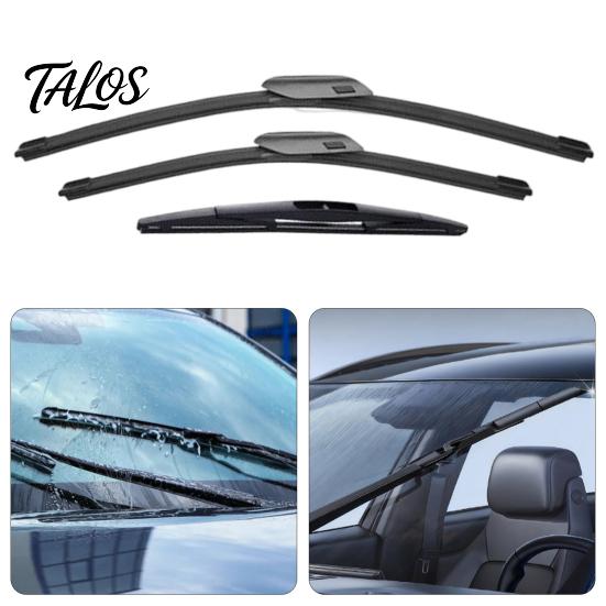 Natural Rubber Wiper Blades 3Pcs/Set Beam for Chery Tiggo 8 Plus Pro Car Window Cleaning Accessories MAX 2020-2024, 23"+18"+9" Front Rear Blades,