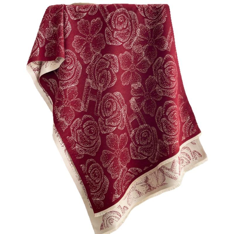 Scarf Women's autumn and winter imitation cashmere camellia scarf versatile fashion versatile double-sided thickened couple warm shawl