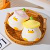 Dishwasher Safe 400 ML Cartoon Duck Ceramic Cup Heat-resistant with Lid Coffee Mug Under Glazed Breakfast Cup Kids Gift
