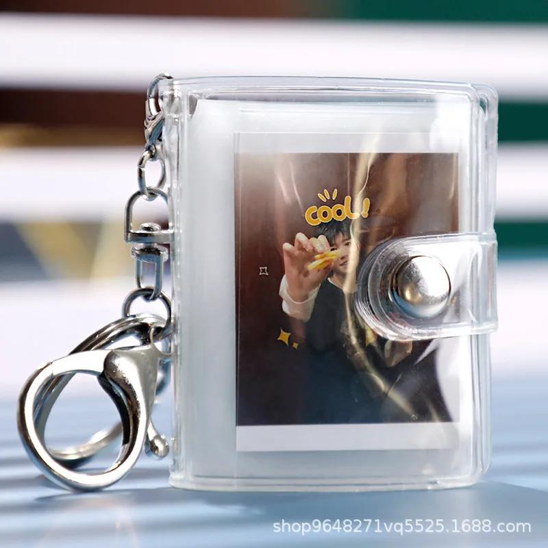 1 Inch 2 Inch Small Photo Album Mini Photos Collect Book Creative Card Holder with Keychain Instax Card Bag Photocard Holder