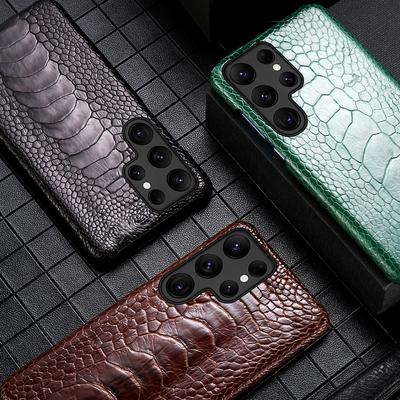 Luksusowe Etui ze Skóry Naturalnej na Telefon Samsung Galaxy S 25 S25 S24 S23 Ultra S21 S22 Plus Note 20 A55 5G Tylna Klapka