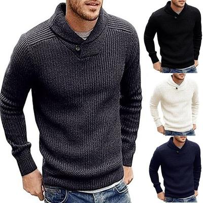 2025 Winter Sweater Plus Size Men's Sweater Solid Color Pullover Top Knit