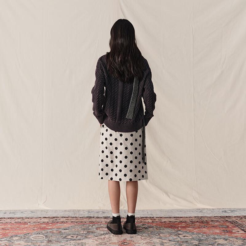 GREEN BELT Winter 2025 Cable Knit Cotton Pullover Sweater