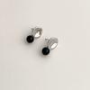 Geometric Oval Glossy Stud Earrings Female Niche Design Sense Temperament Simple