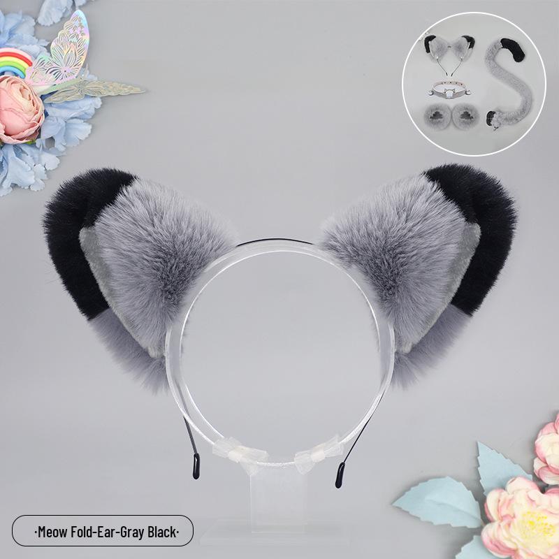 Handmade Plush Cat Girl Maid Fox Beast Ear Headband Hair Accessory