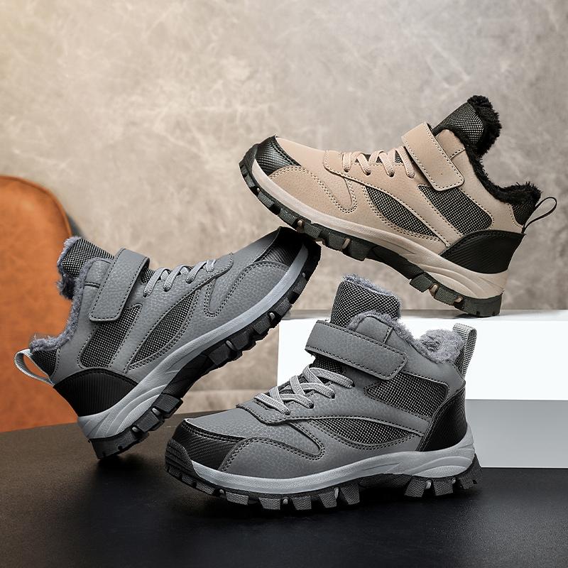 Zimní chlapecké plus sametové teplé venkovní turistické boty bavlněné boty turistické bavlněné boty sněhule