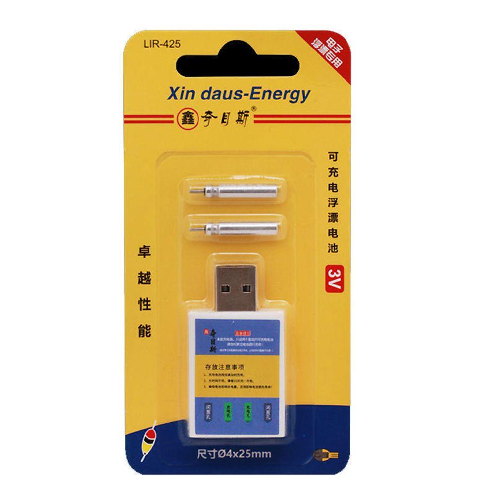 Lithiové knoflíkové baterie Rybářský splávek Dobíjecí baterie CR425 USB nabíječka Elektronické splávky Baterie