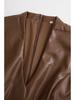 2026 European Fashion Long Sleeve V-neck Slim Fit Leather Bodycon Dress