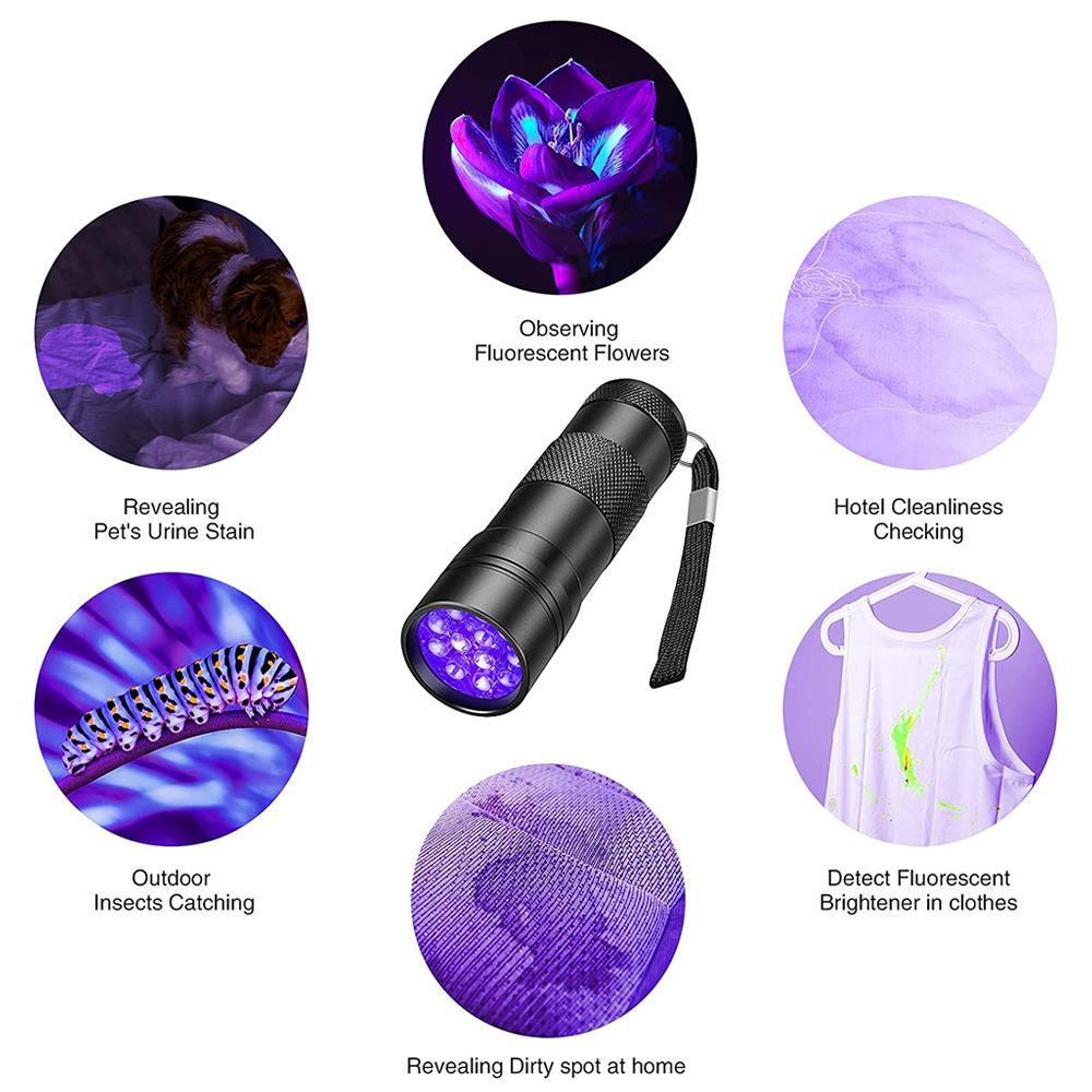 21 LED UV Ultraviolet Flashlight Black Light 395NM Mini Torch Light for Pet Urine Stains Portable Banknote T