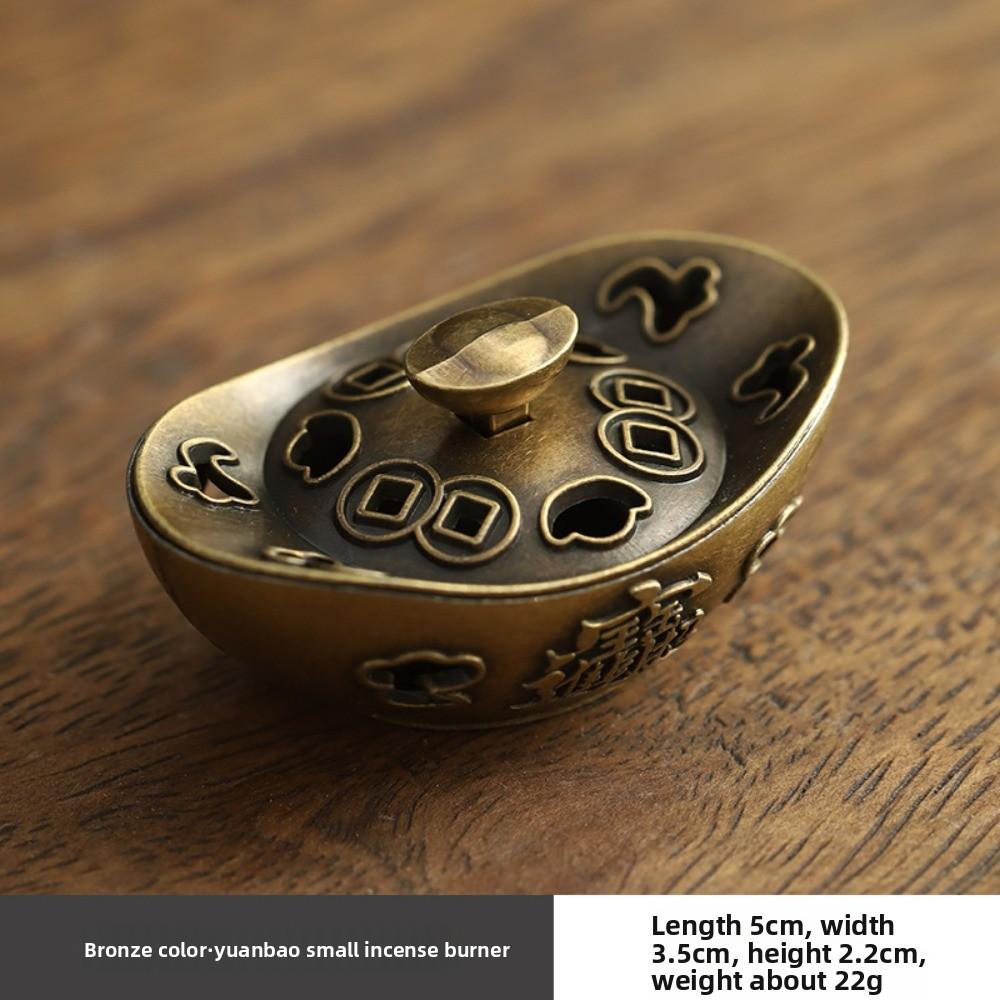 Vintage Alloy Sandalwood Incense Burner Elephant Lucky Year of the Horse Lotus Incense Censer Mini Hollow Out Three Legged Stove